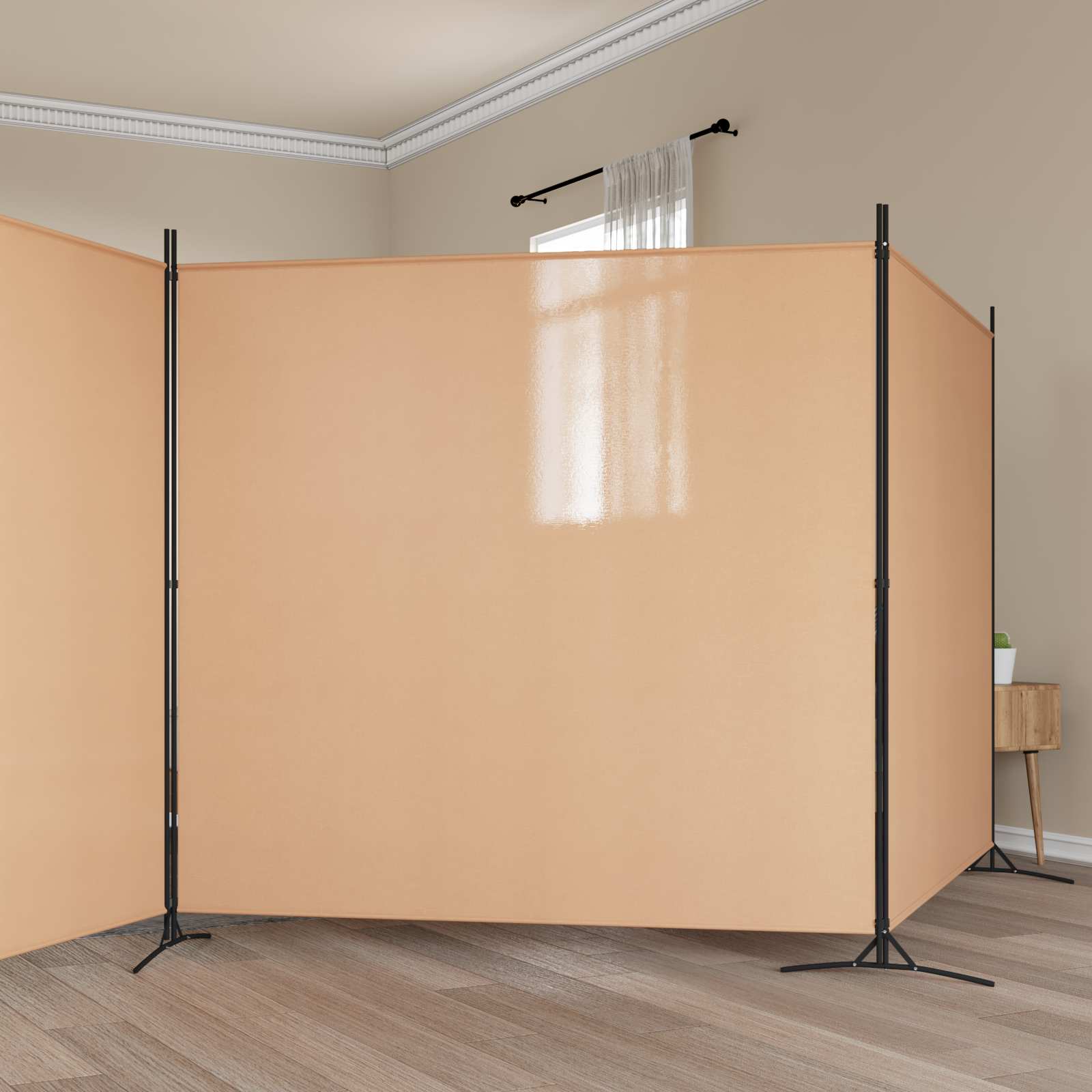 Einzel Panel Raumteiler Beige 175 x 180 cm Stoff