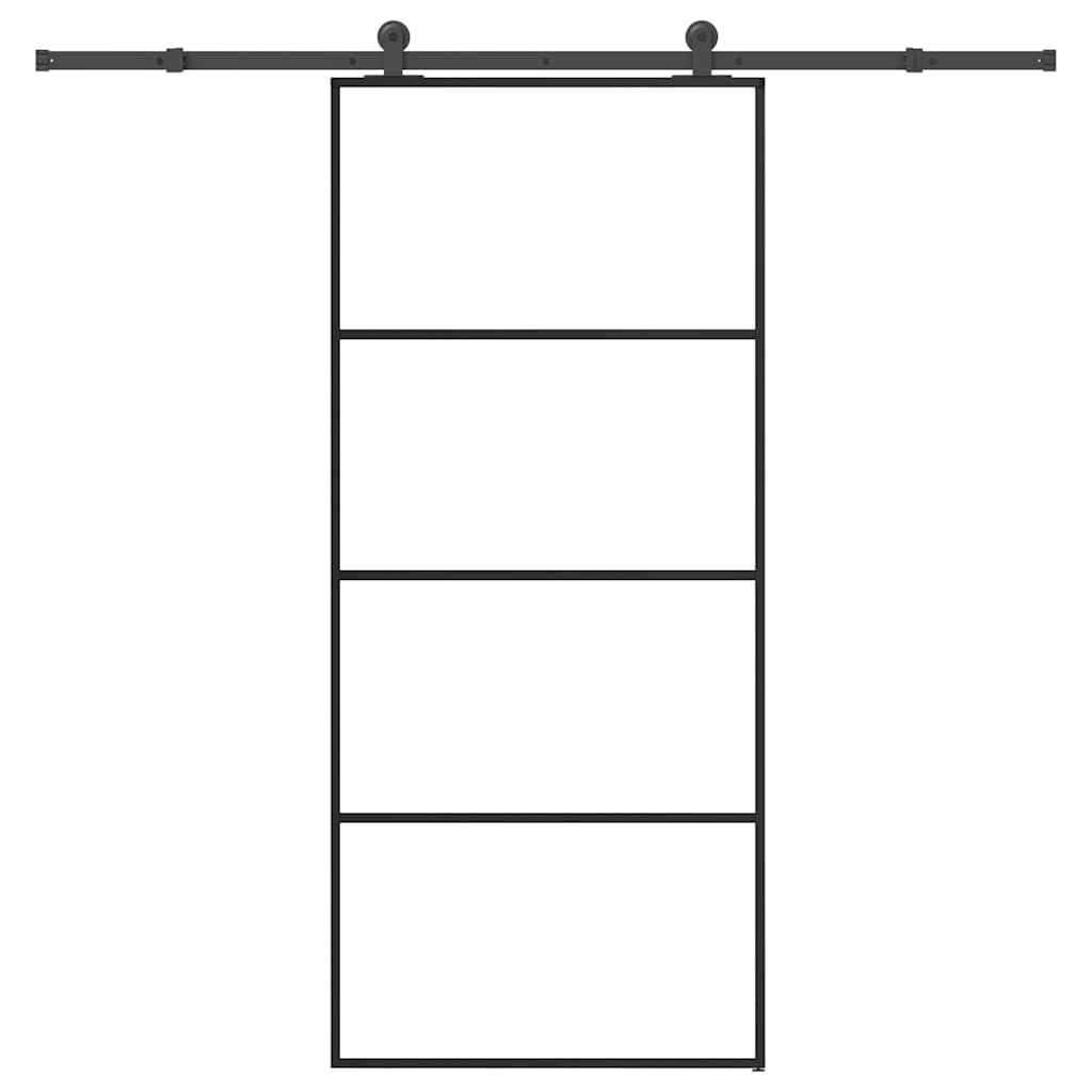 Schiebetür mit Beschlag 76x205 cm ESG-Glas & Aluminium