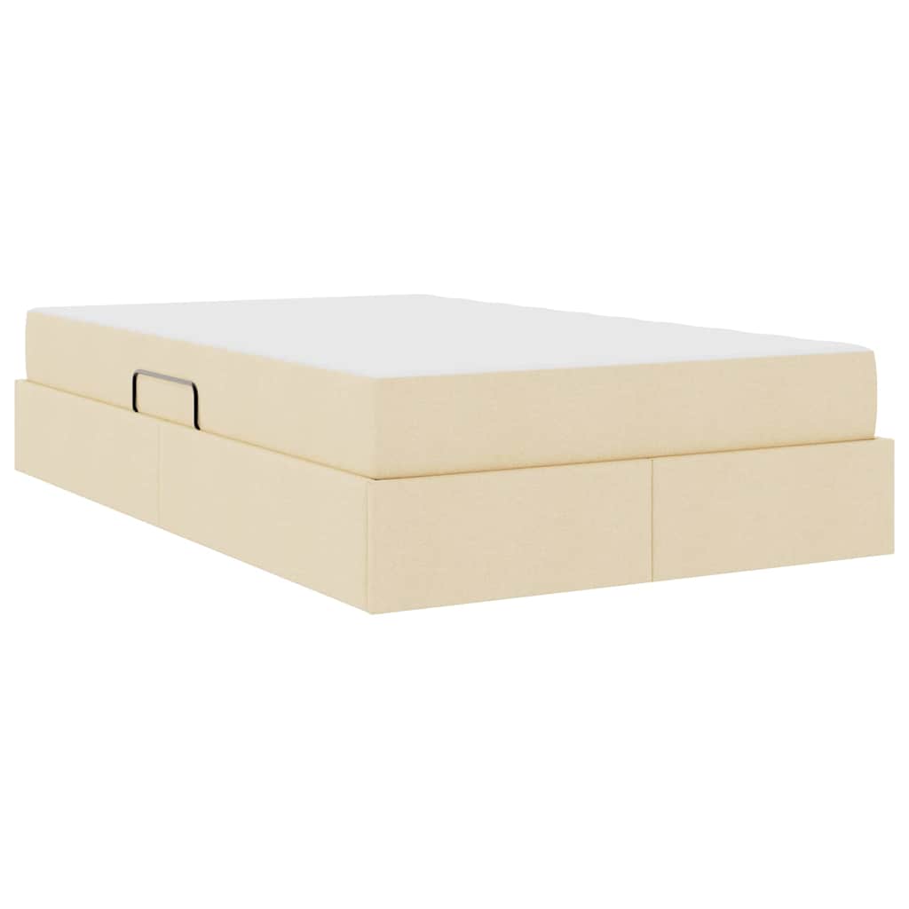 Aufbewahrungsbett mit Matratze Hellgrau 90 x 190 cm Polyester