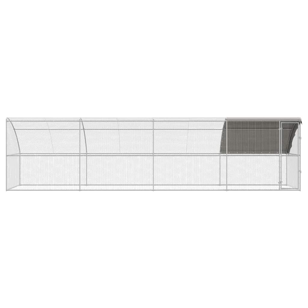 Hühnerkäfig 2 pcs Silber 400 x 200 x 200 cm Stahl und PE