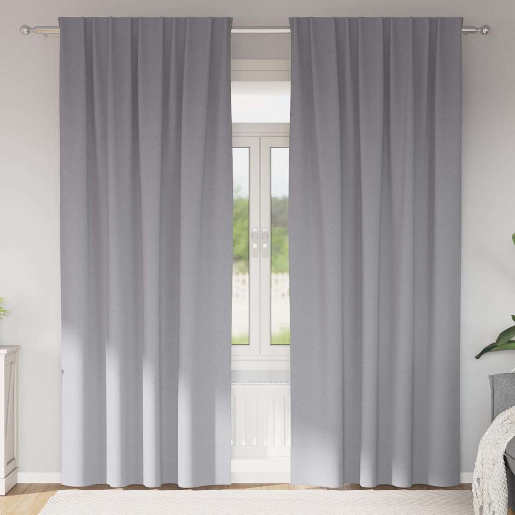 Verdunkelungs-Vorhänge mit Ringen 2 pcs Beige 140 x 140 cm