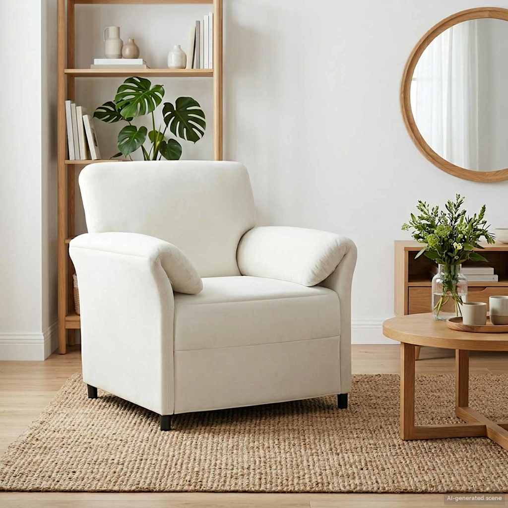 1-Sitzer Sofa Hellgrau 88 x 83 x 95 cm Samt