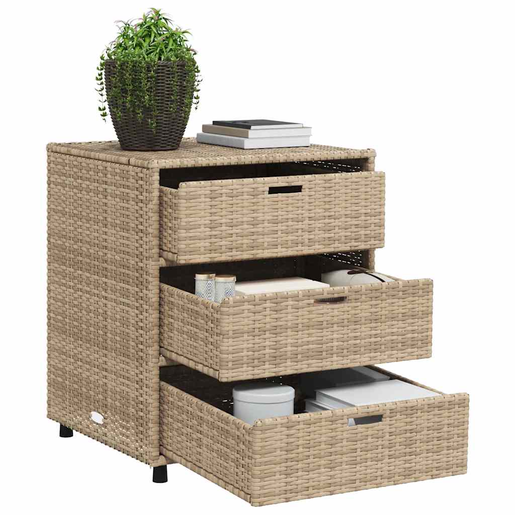Gartenschrank Schwarz 55x59x80 cm Poly Rattan