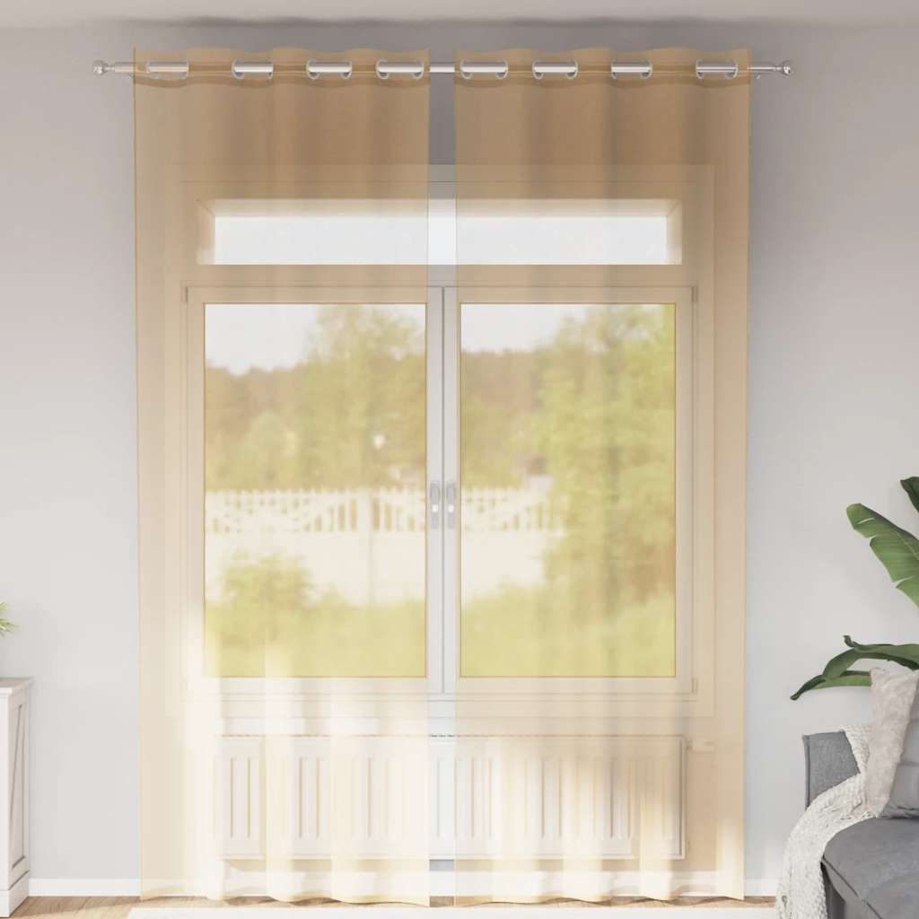 Voile Vorhänge mit Ösen 2 Stk. Apfelgrün 140x140 cm