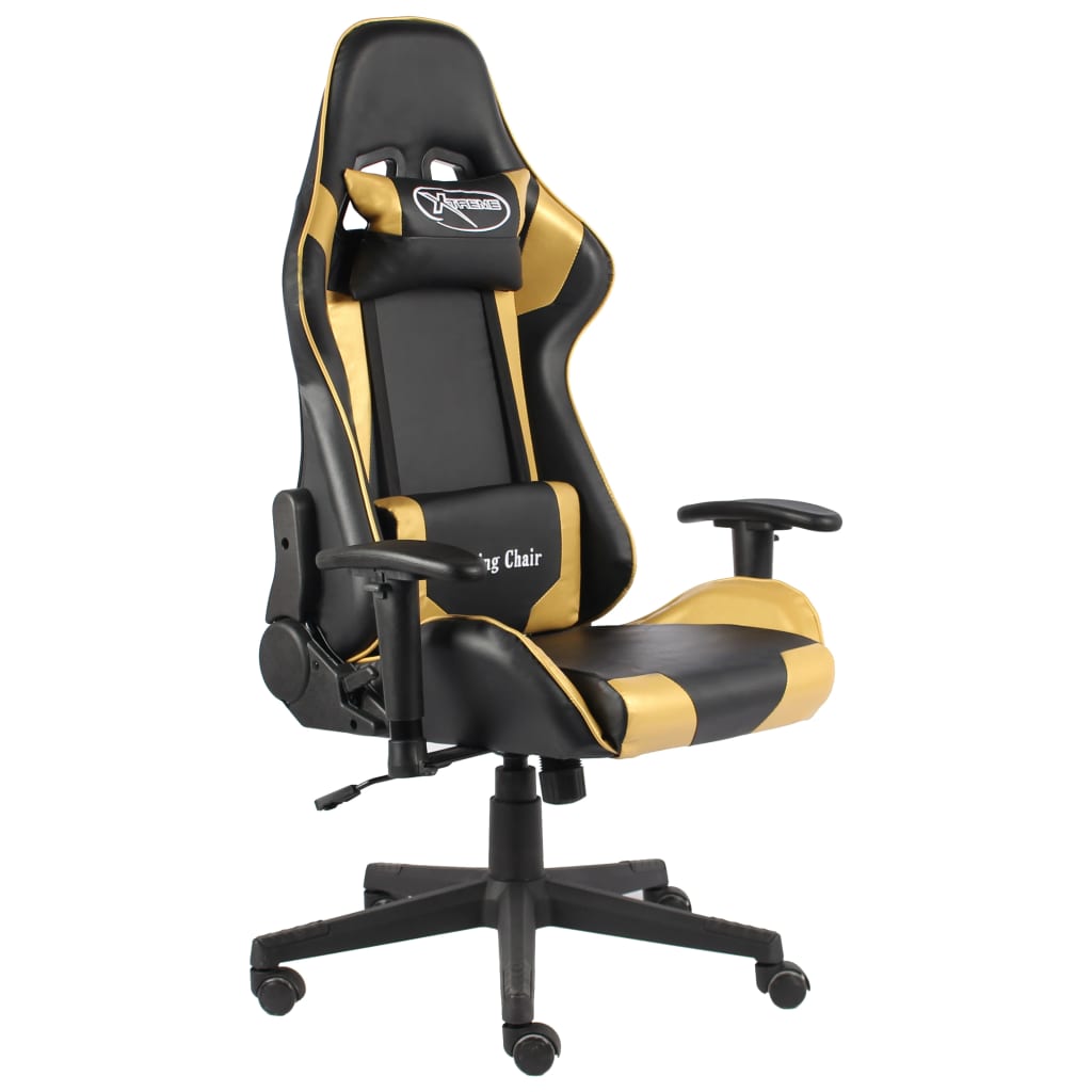 Gaming-Stuhl Drehbar Blau PVC