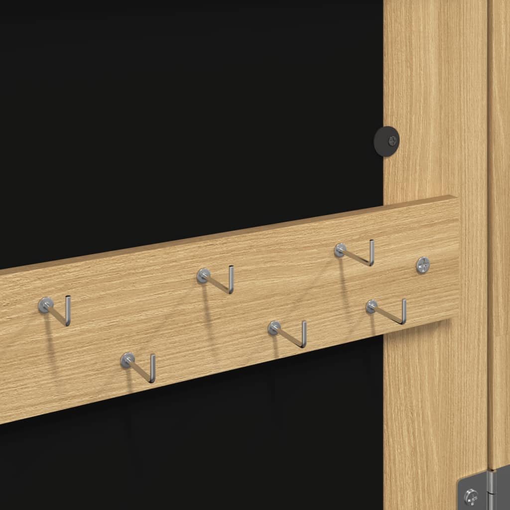 Schmuckschrank mit Spiegel Wandmontage Weiß 37,5x10x106 cm