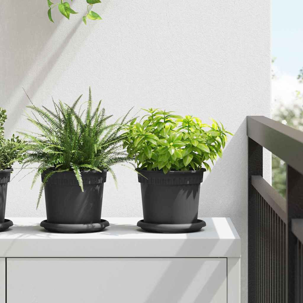 Blumentöpfe 6 pcs Ziegelrot Ø 12,5 x 10 cm Kunststoff