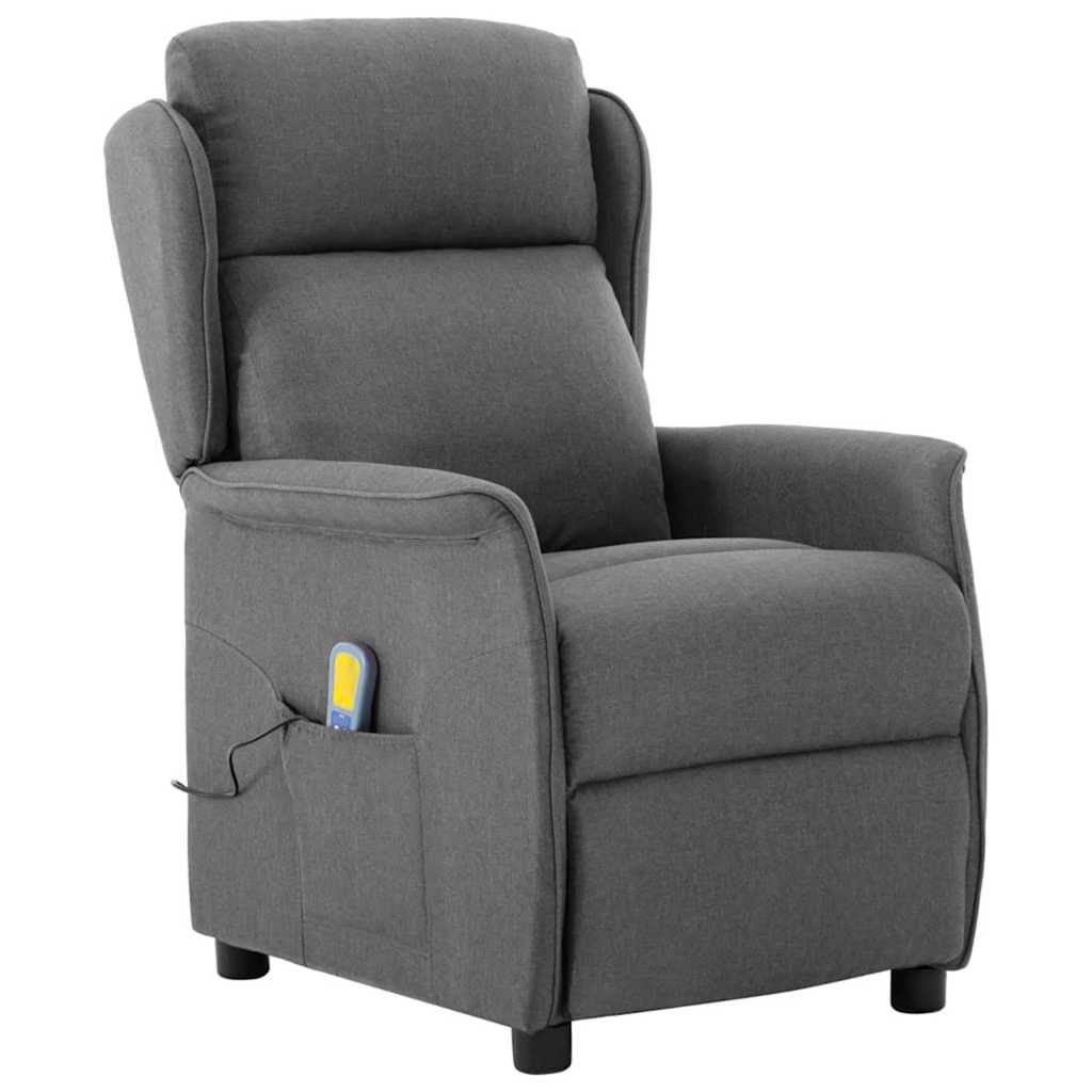 Massagesessel mit Kissen Hellgrau 93,5 x 67,5 x 101,5 cm Stoff