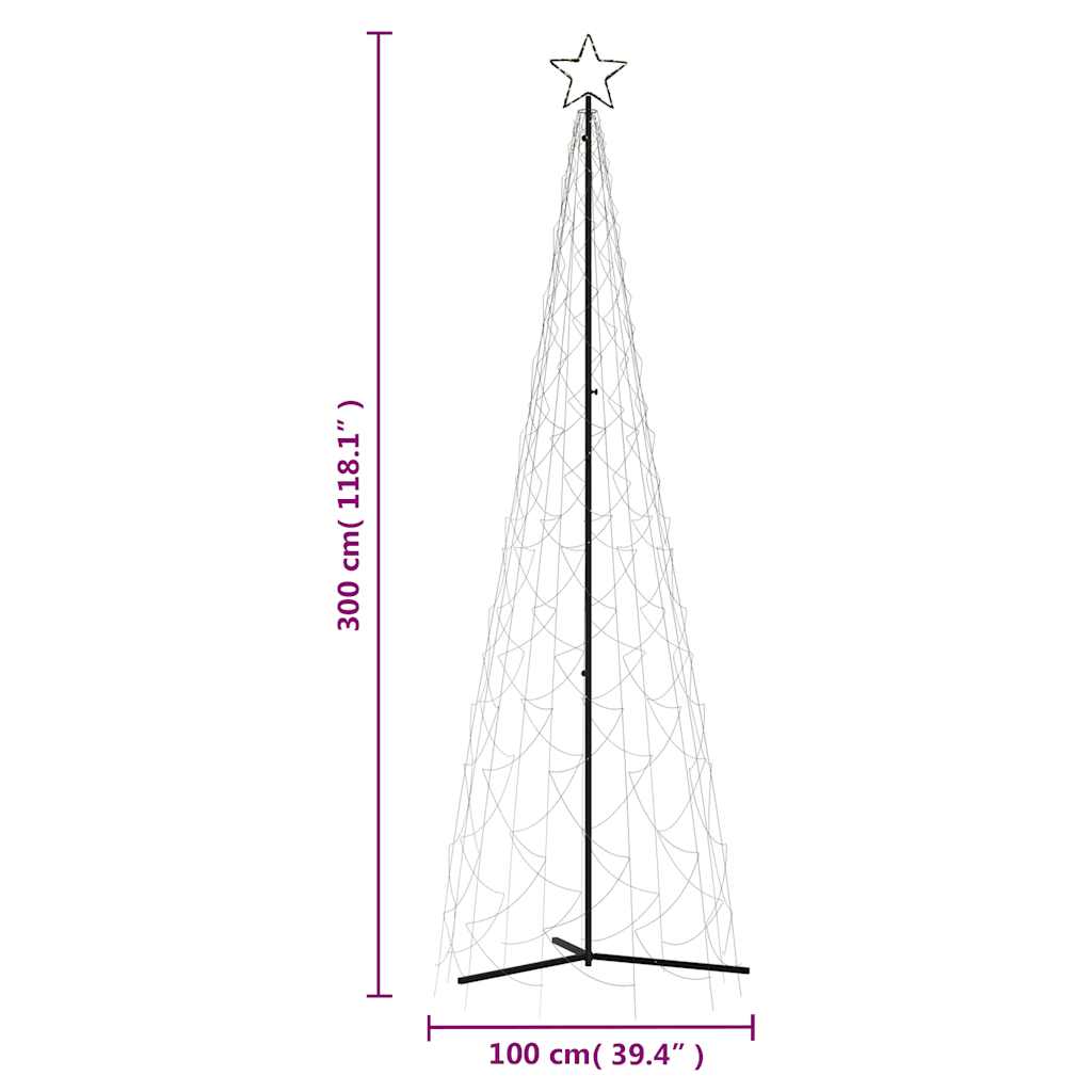 Weihnachtsbaum-Kegel Warmweiß 500 LEDs 100x300 cm
