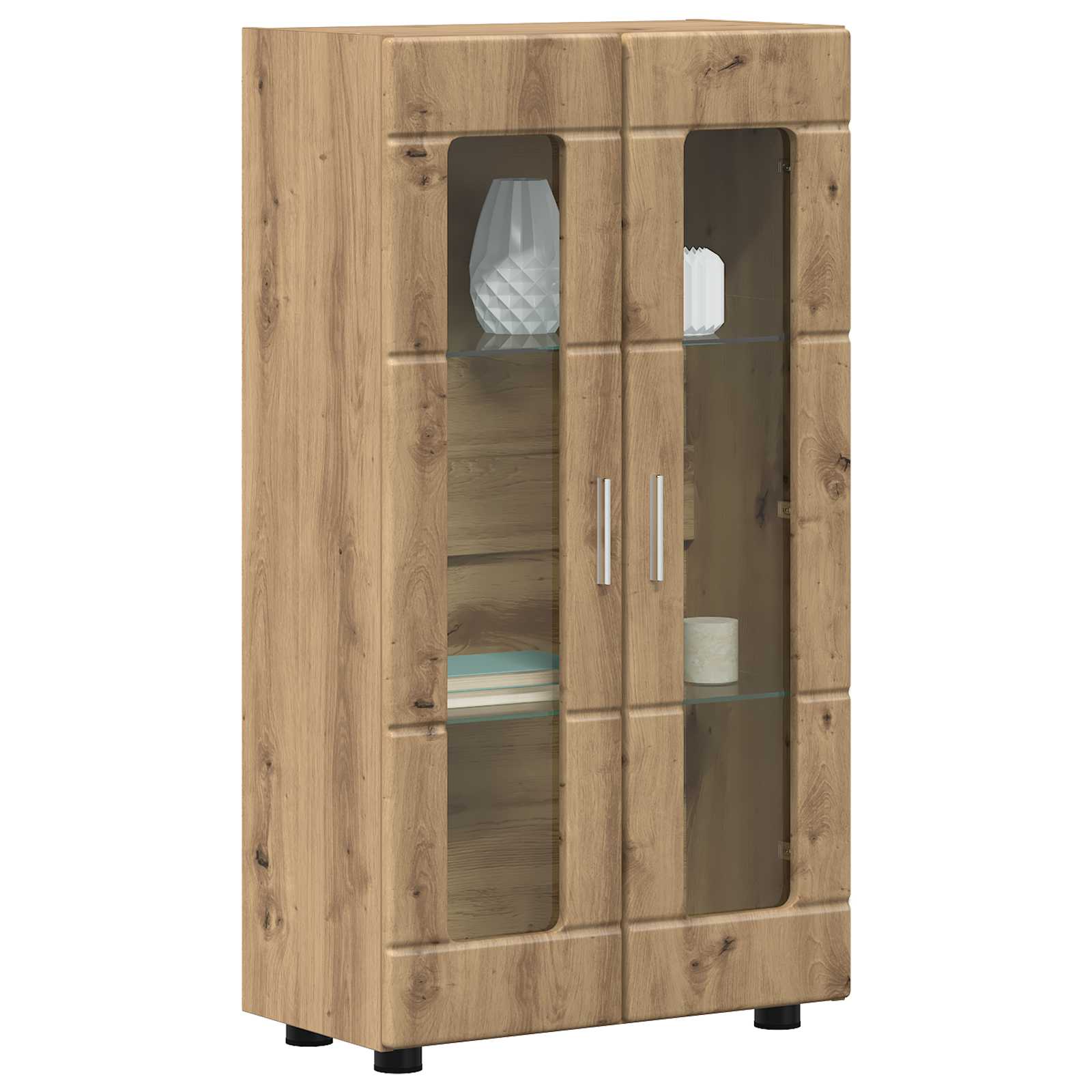 Highboard mit Regal FLORIN Weiß 60 x 35 x 182 cm Holzwerkstoff