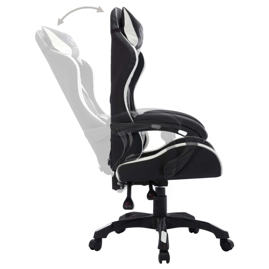 Gaming-Stuhl mit RGB LED-Leuchten Blau und Schwarz Kunstleder