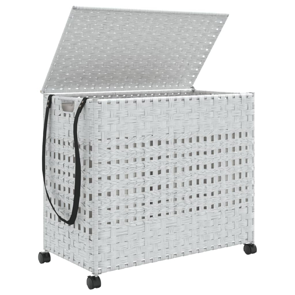 Wäschekorb mit Rollen 66x35x60 cm Rattan