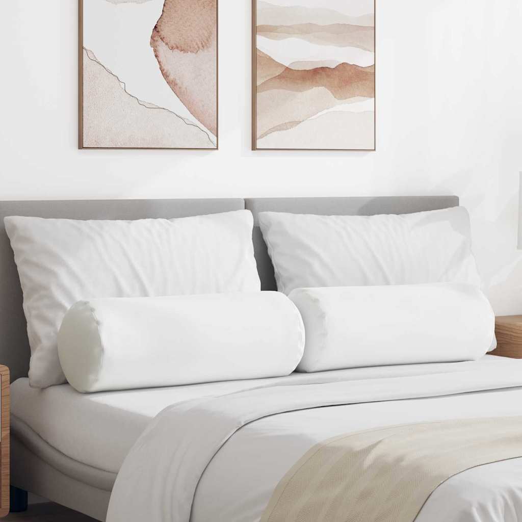 Bolsterkissen 2 Stück Hellgrau Ø 15 x 40 cm Stoff