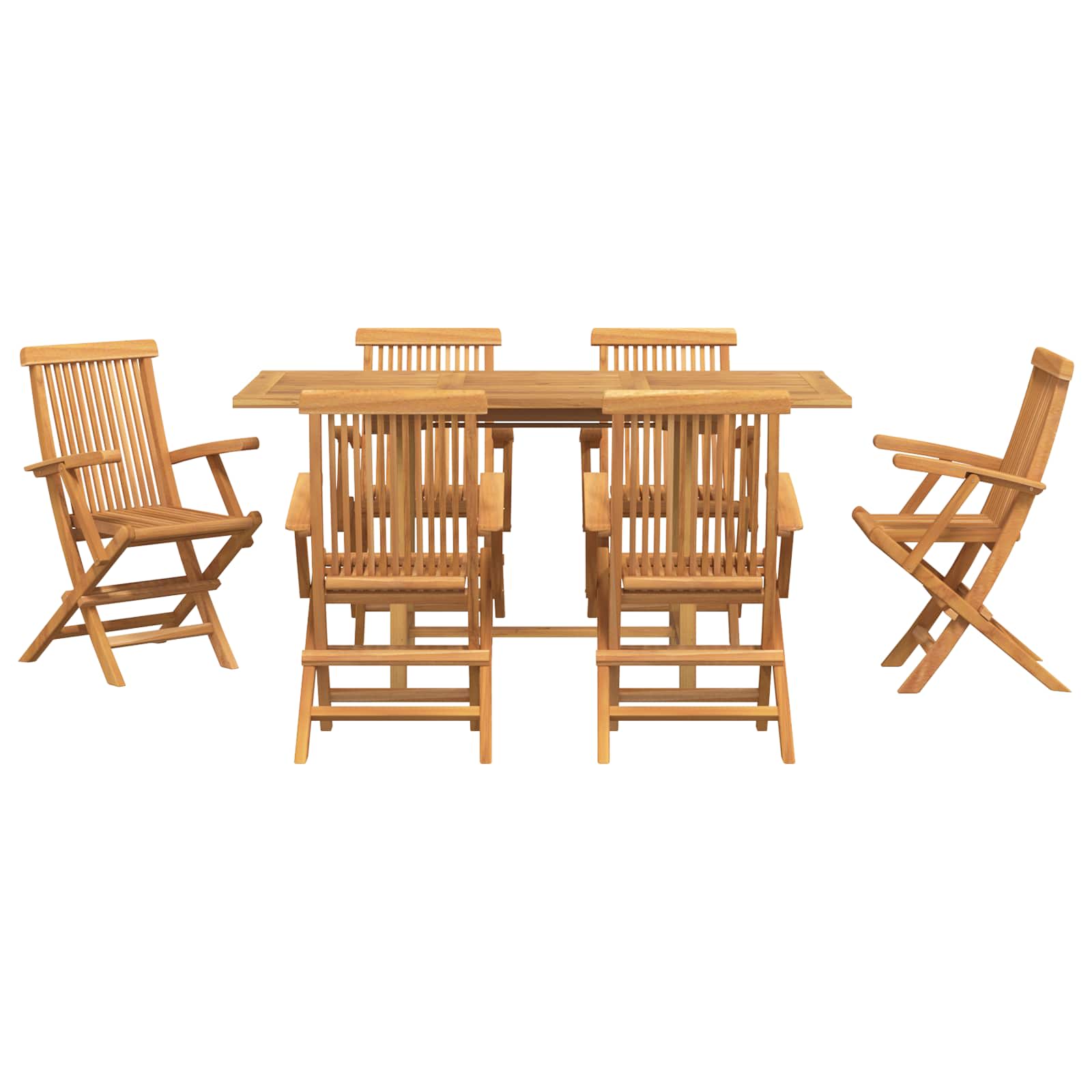 Garten Essgruppe 5 pcs Braun Massivholz Teak