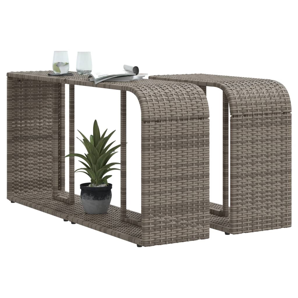 Lagerregale 2 Stk. Schwarz Poly Rattan
