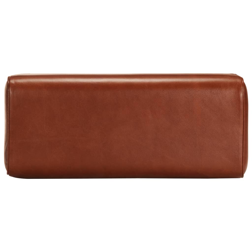 Bank Turnbock-Design 160cm Braun Echtleder Massivholz Akazie