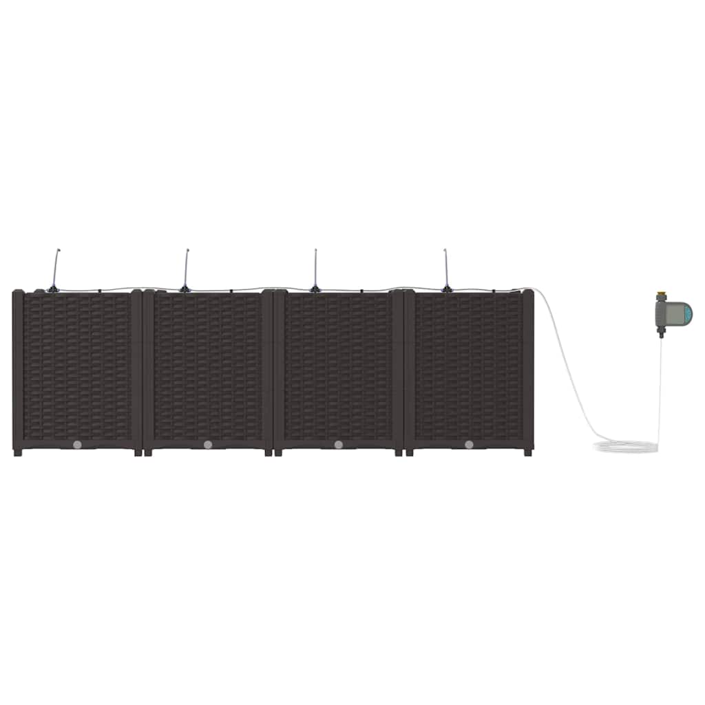 Garten-Pflanzgefäß 4 Stk. Braun 160 x 40 x 22 cm PP
