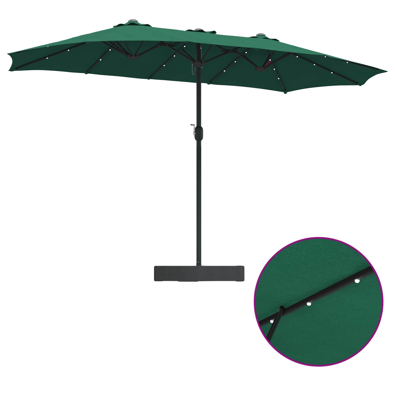 Garten-Sonnenschirm Sand und Anthrazit 385 x 209 x 244 cm