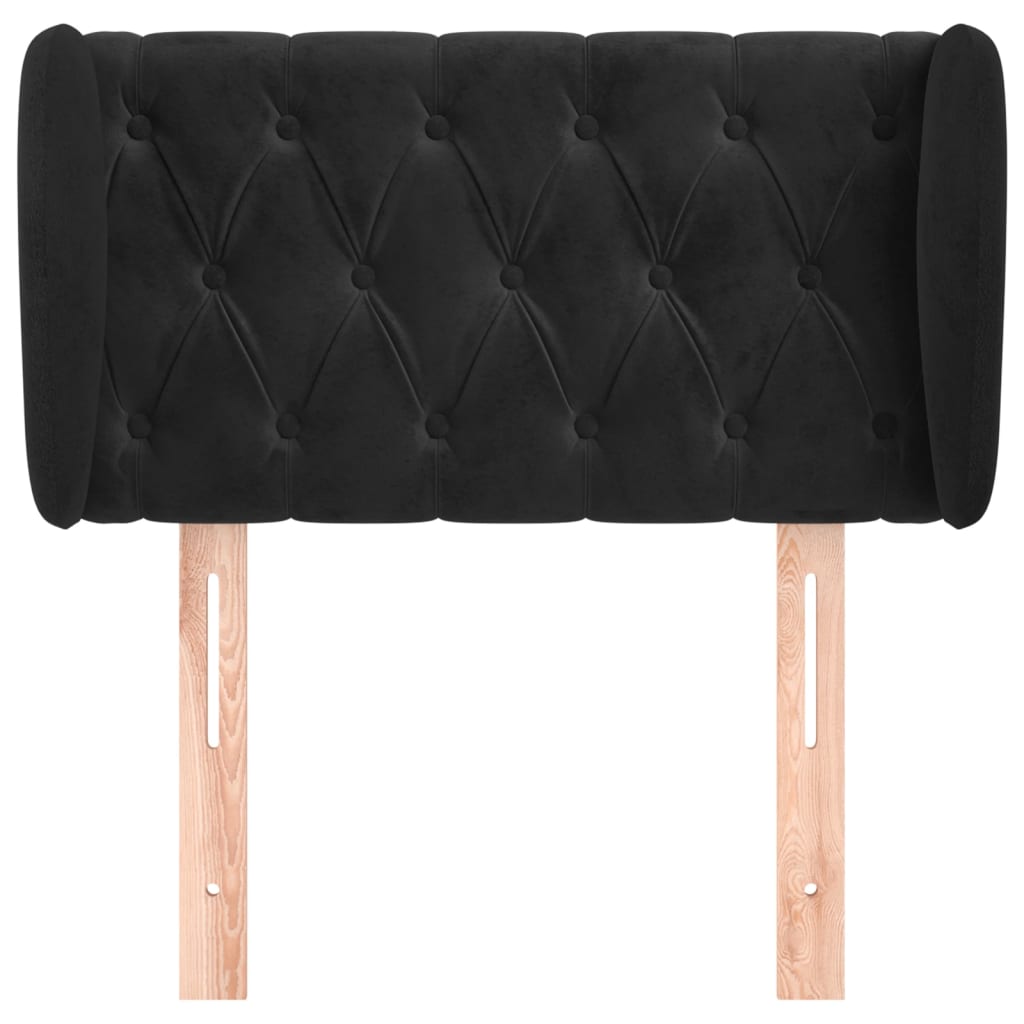 Kopfteil mit Ohren Dunkelblau 93x23x78/88 cm Samt