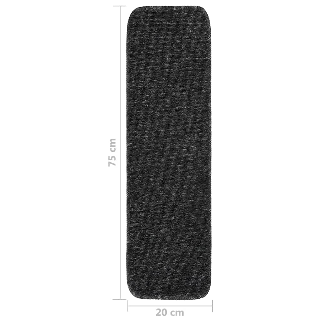 Antirutsch Stufenmatten 15 Stk. 60x25 cm Anthrazit Rechteckig