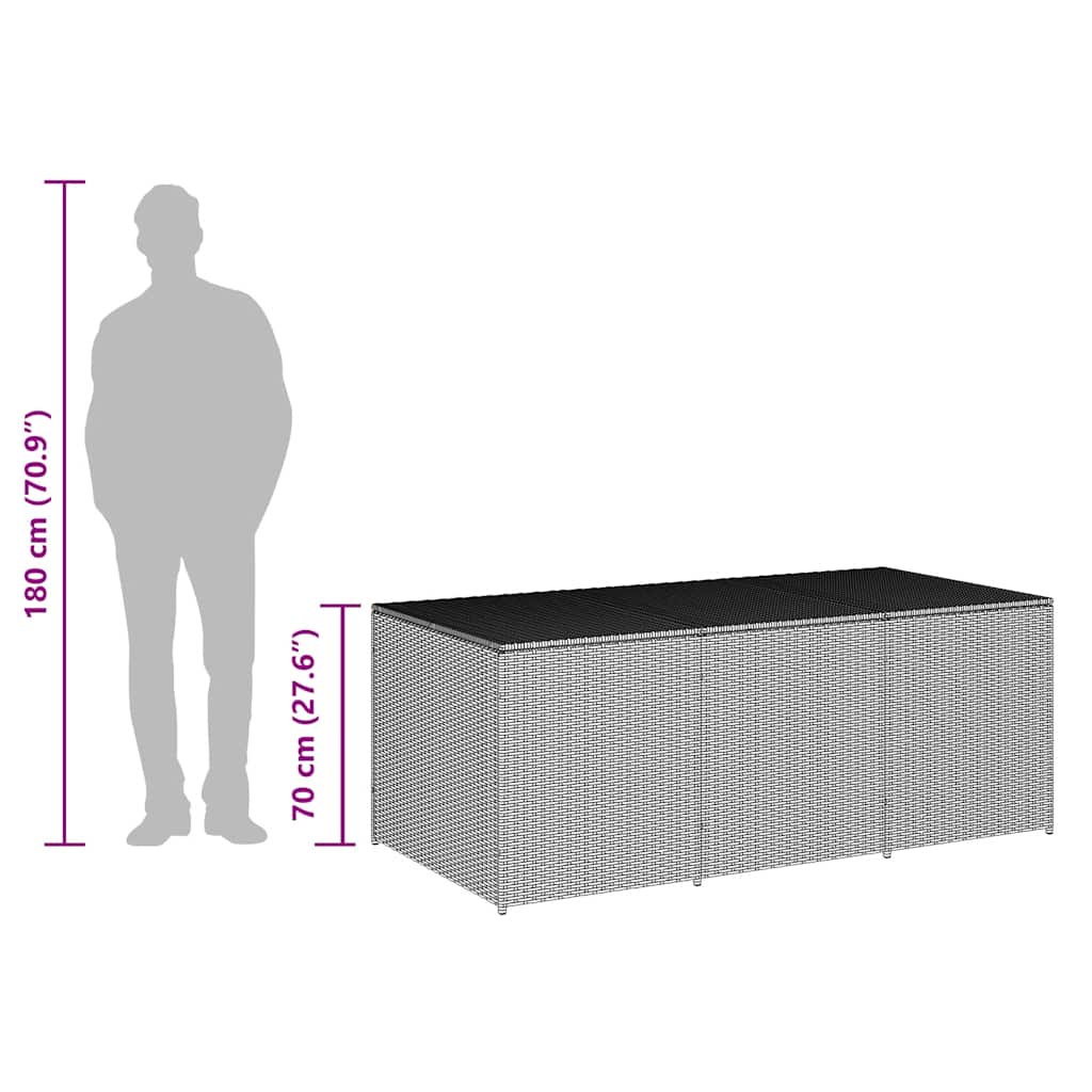 Gartentruhe Schwarz 283L Poly Rattan