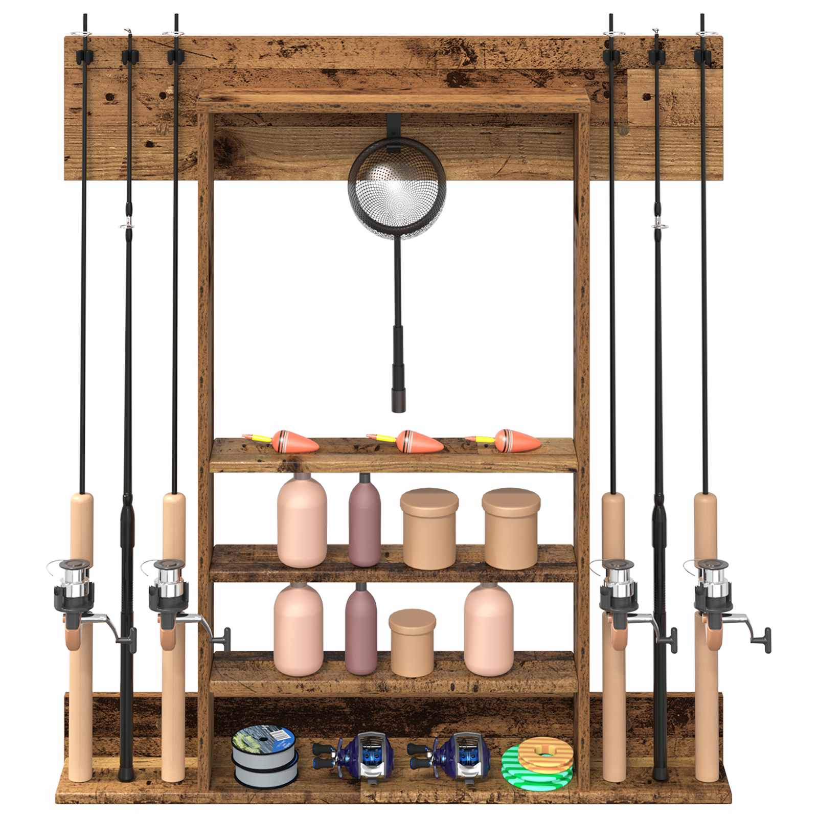 Billardqueue-Ständer Holzwerkstoff 93 x 12 x 103 cm Weiß