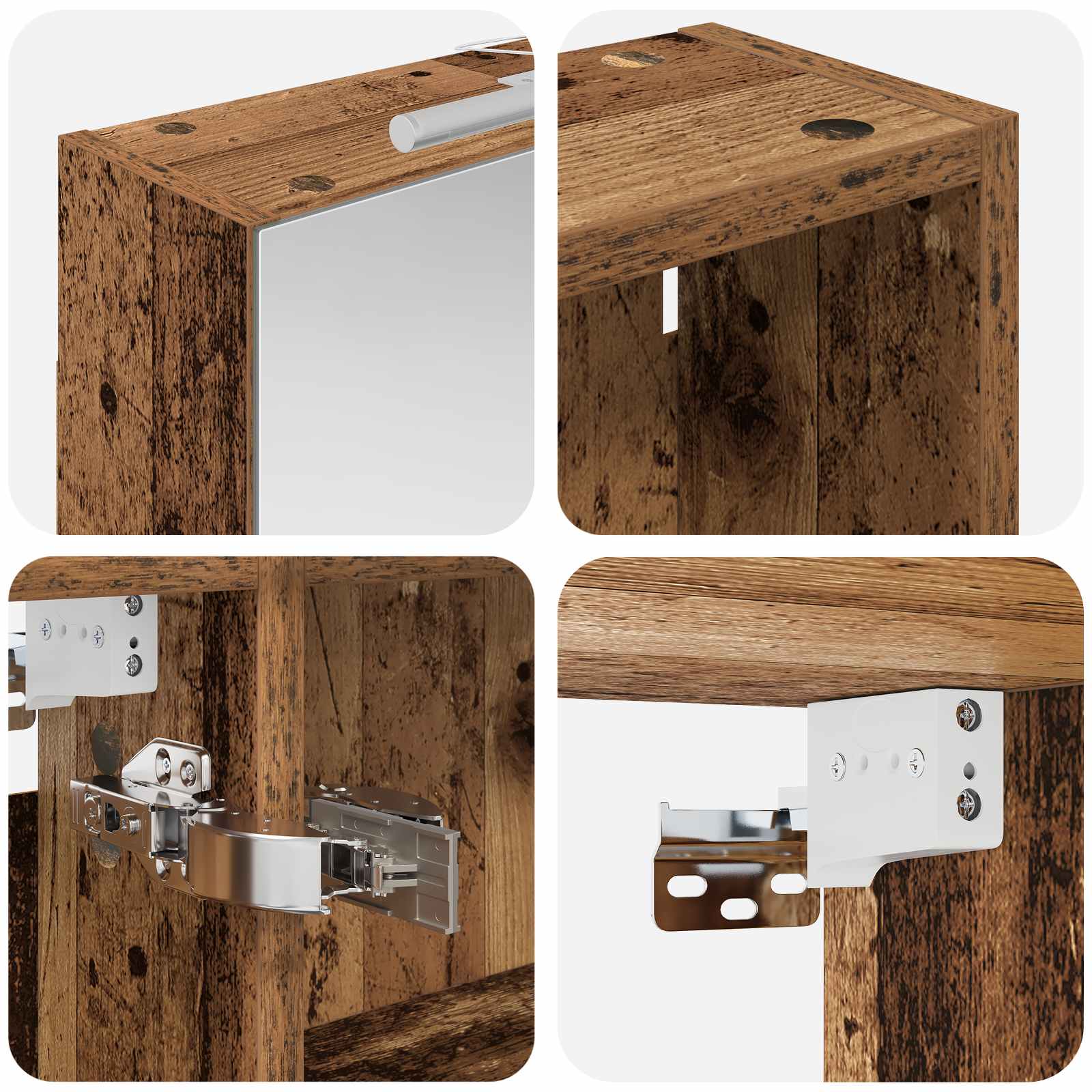 Badezimmerschrank-Set 3 pcs 80 x 10,5 x 50 cm Holzwerkstoff