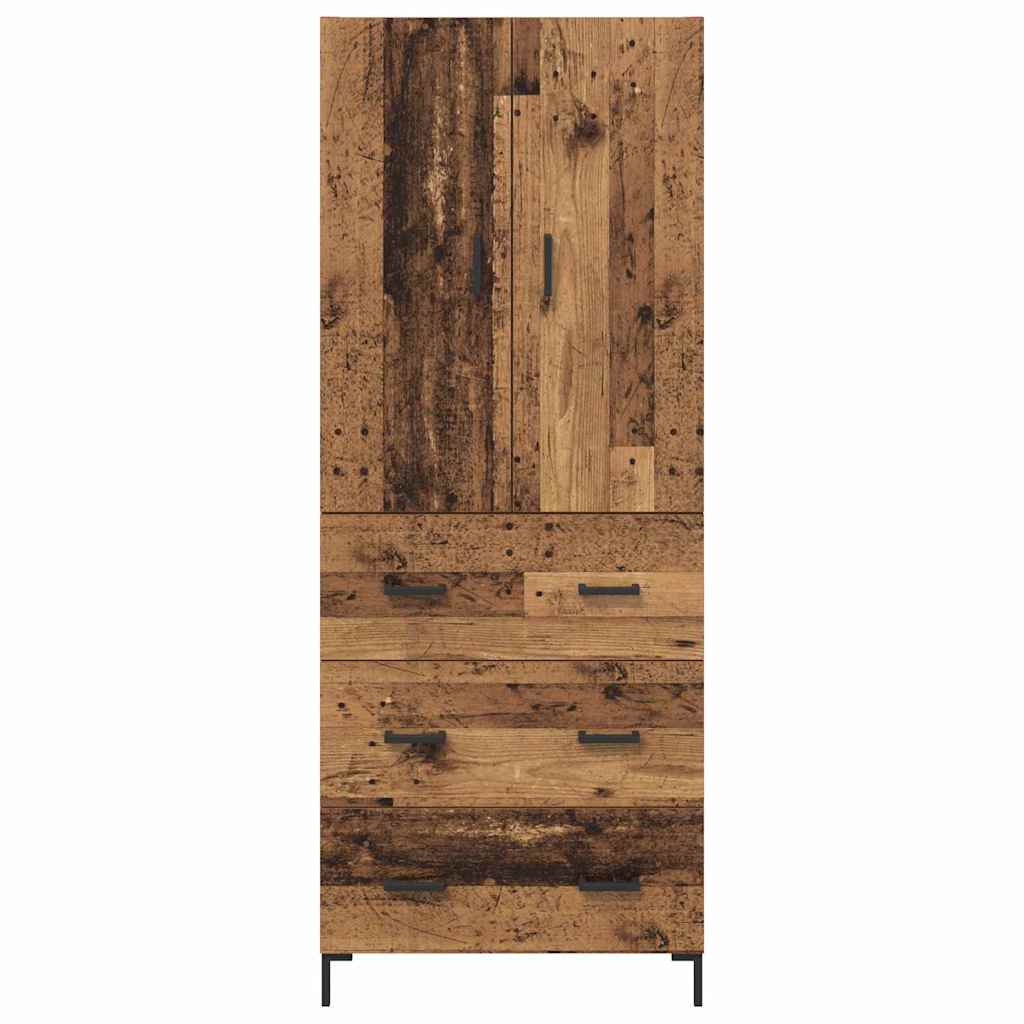 Highboard Betongrau 69,5x34x180 cm Holzwerkstoff