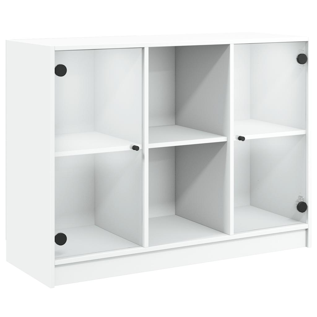 Bücherschrank mit Türen Weiß 204x37x75 cm Holzwerkstoff