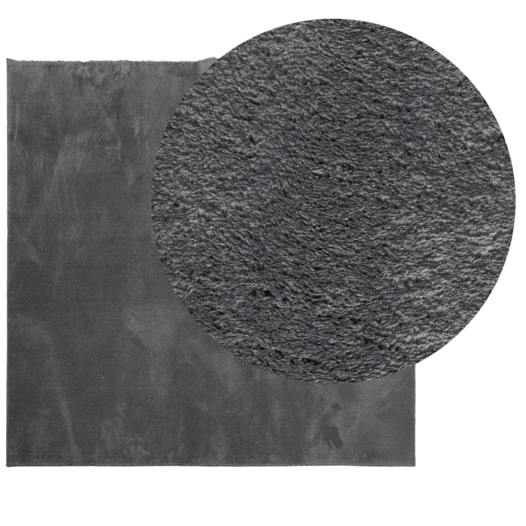 Teppich HUARTE Kurzflor Weich und Waschbar Anthrazit 60x110 cm