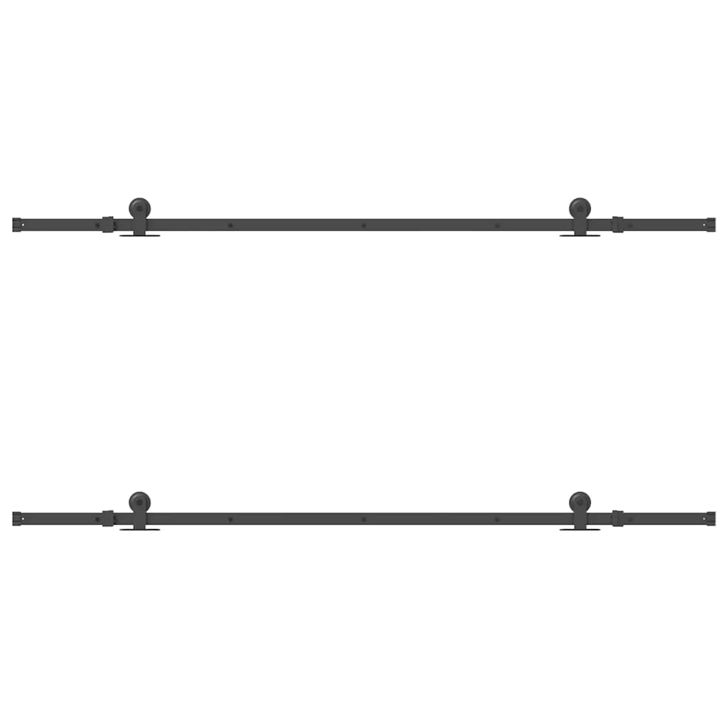 Schiebetürbeschlag-Set 152,5 cm Stahl Schwarz