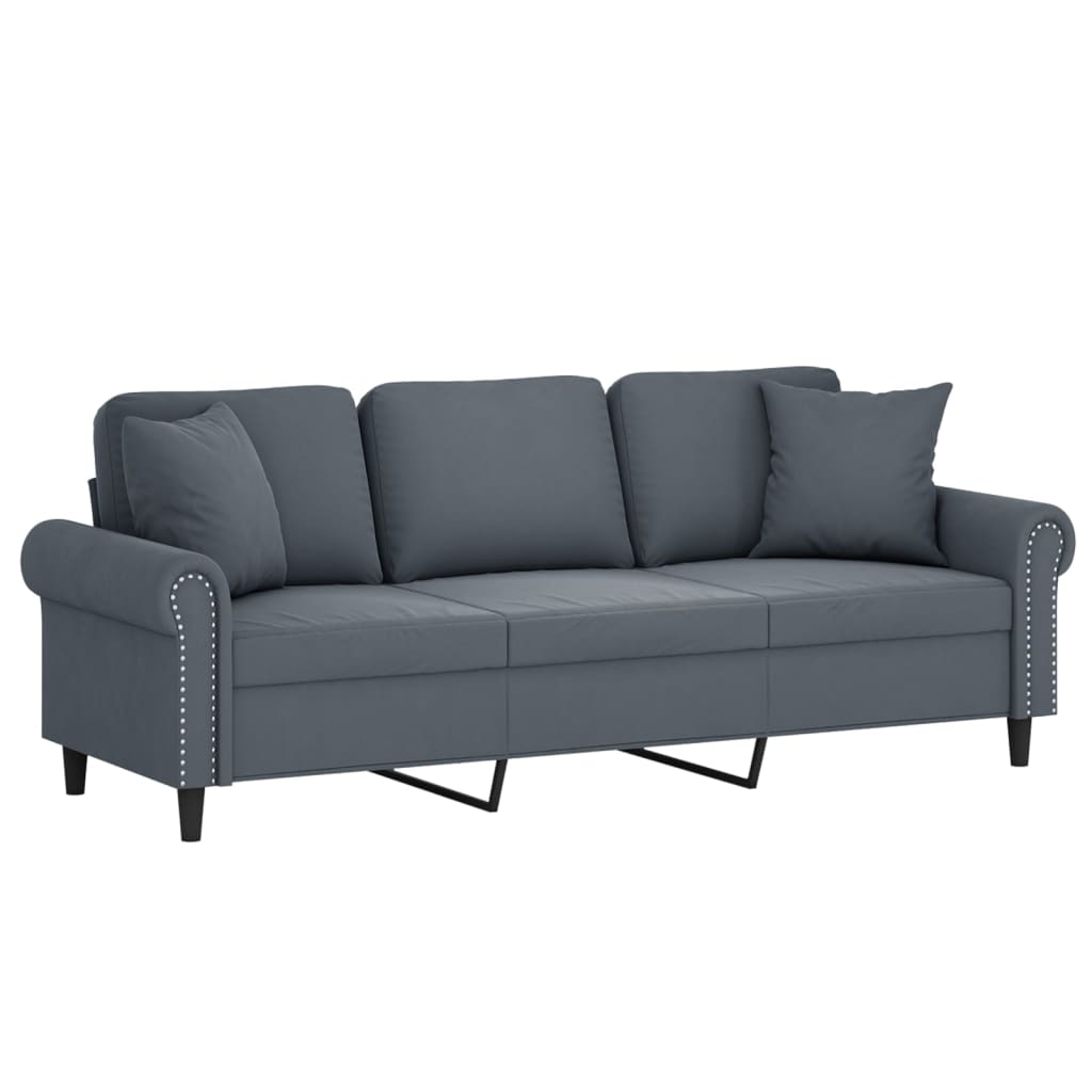 2-Sitzer-Sofa mit Zierkissen Dunkelgrün 120 cm Samt