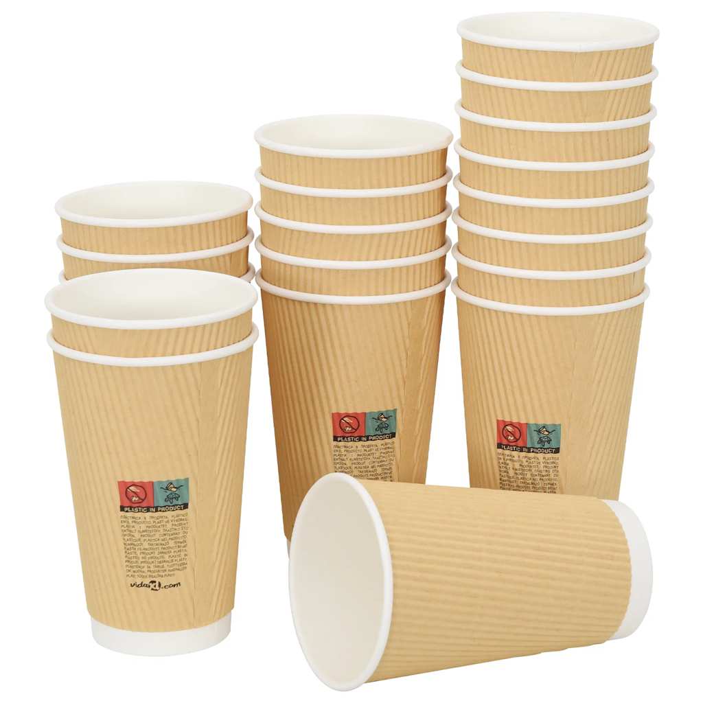 Pappbecher 500 Stk. 8oz 200ml Braun