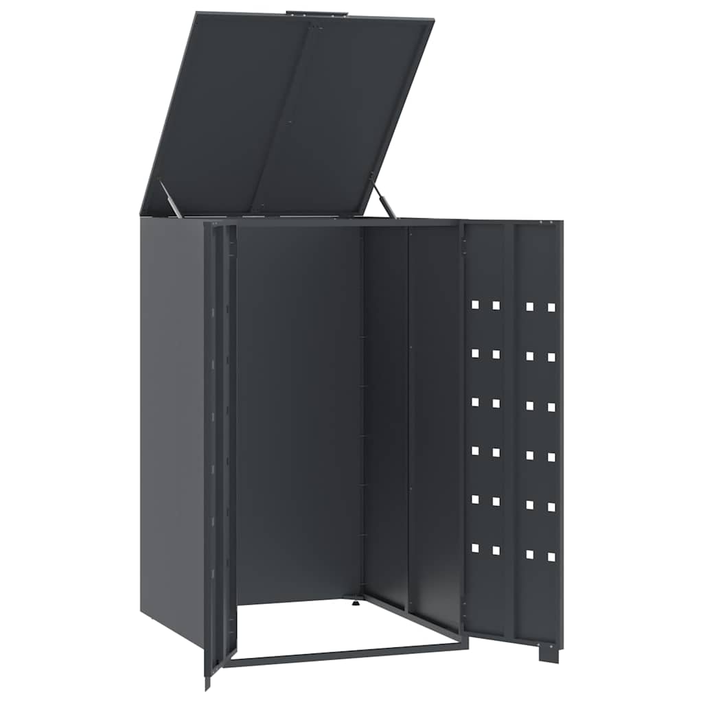 Mülltonnenbox für 2 Tonnen Schwarz 138x79x117 cm Stahl