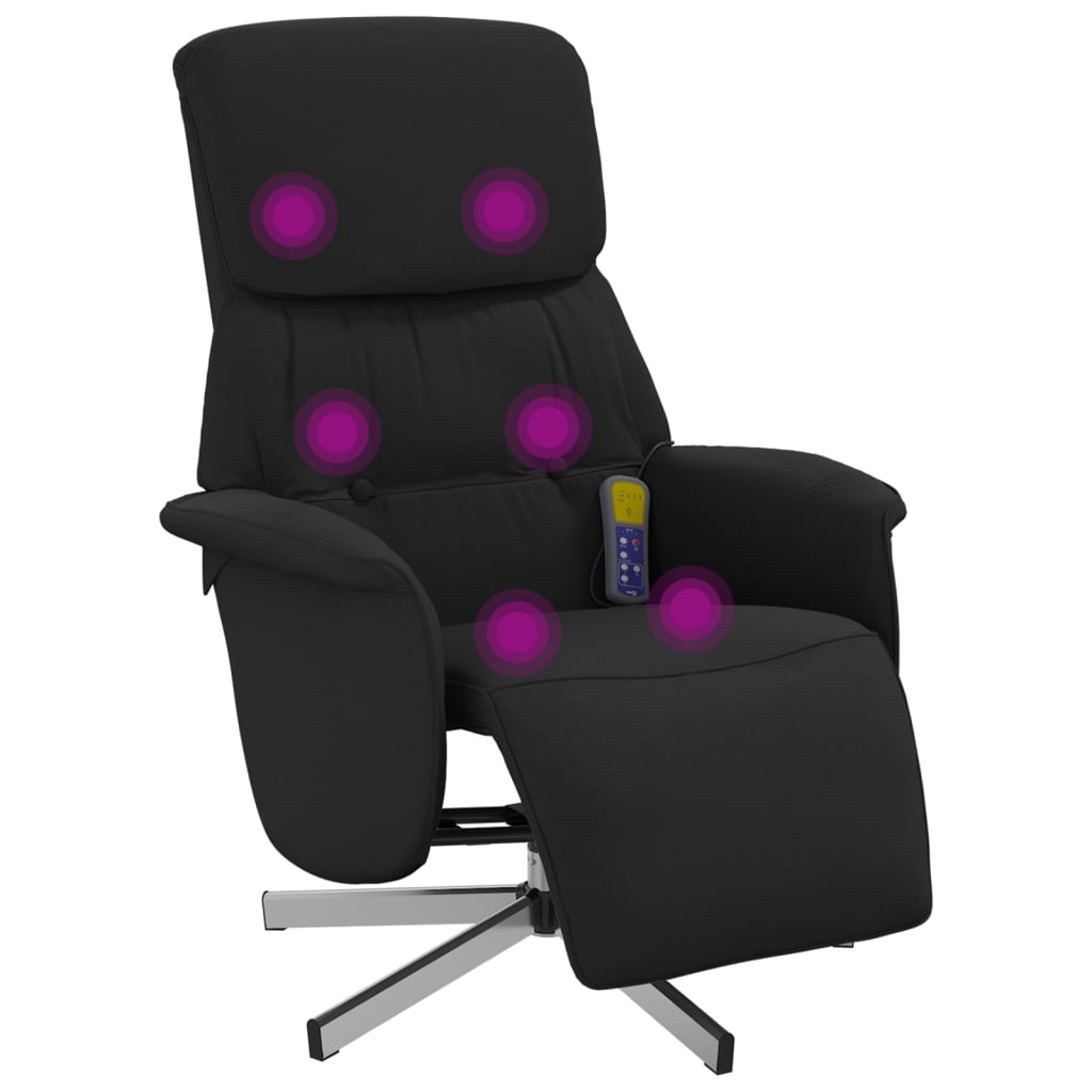Massagesessel mit Fußteil Braun Stoff
