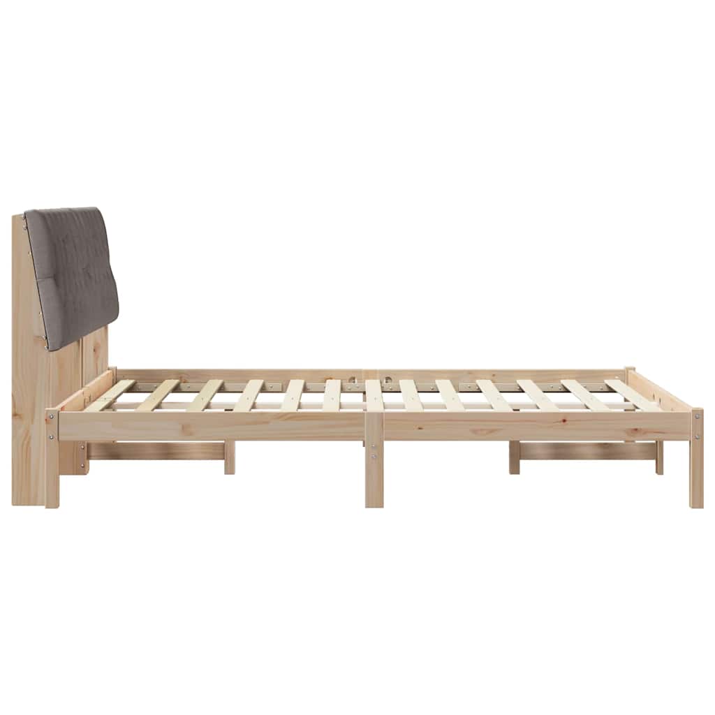 Bettgestell mit gepolstertem Kopfteil Braun 200 x 200 cm