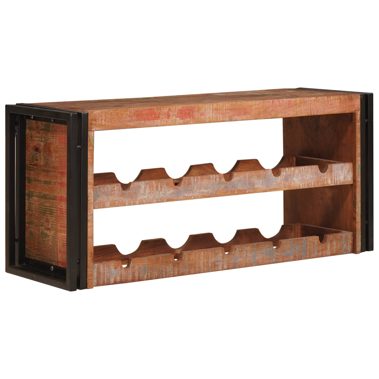 Weinregal Braun 60 x 45 x 33 cm Massives grobes Mangoholz