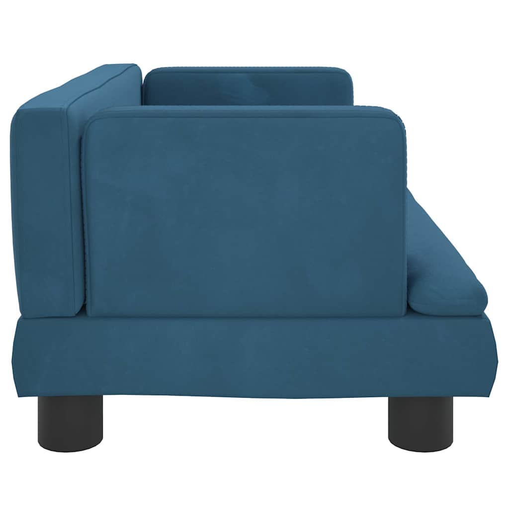 Hundebett Blau 80x45x30 cm Samt