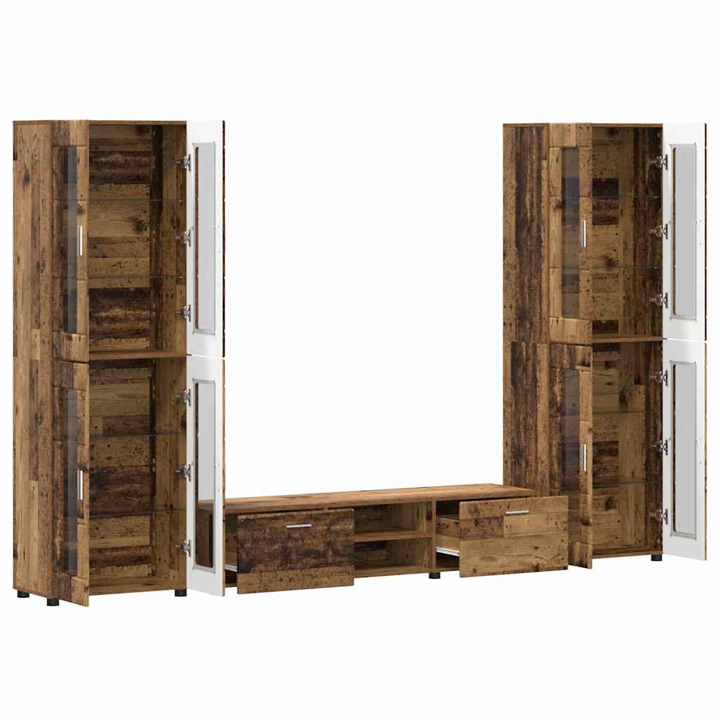Highboard mit Regal FLORIN Weiß 60 x 35 x 182 cm Holzwerkstoff