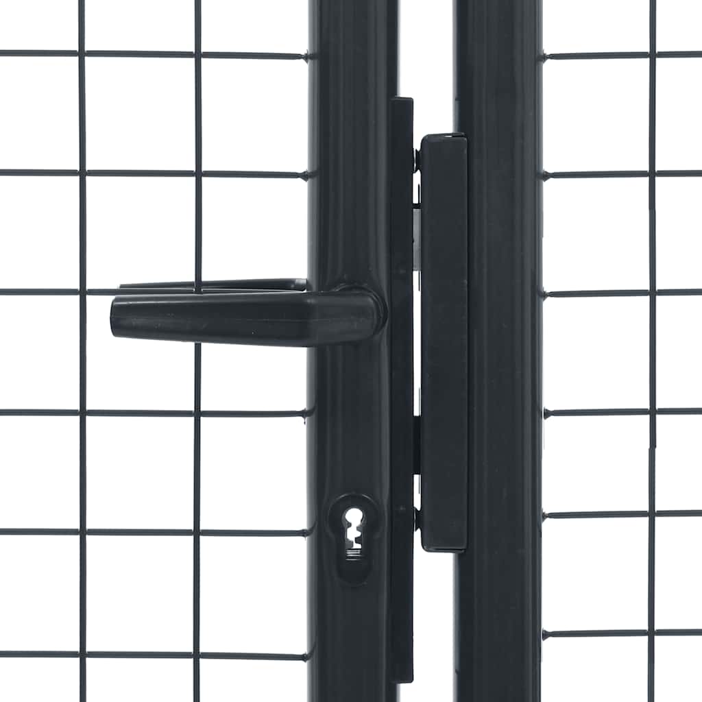 Maschen-Gartentor verzinkter Stahl 400 x 75 cm Grau