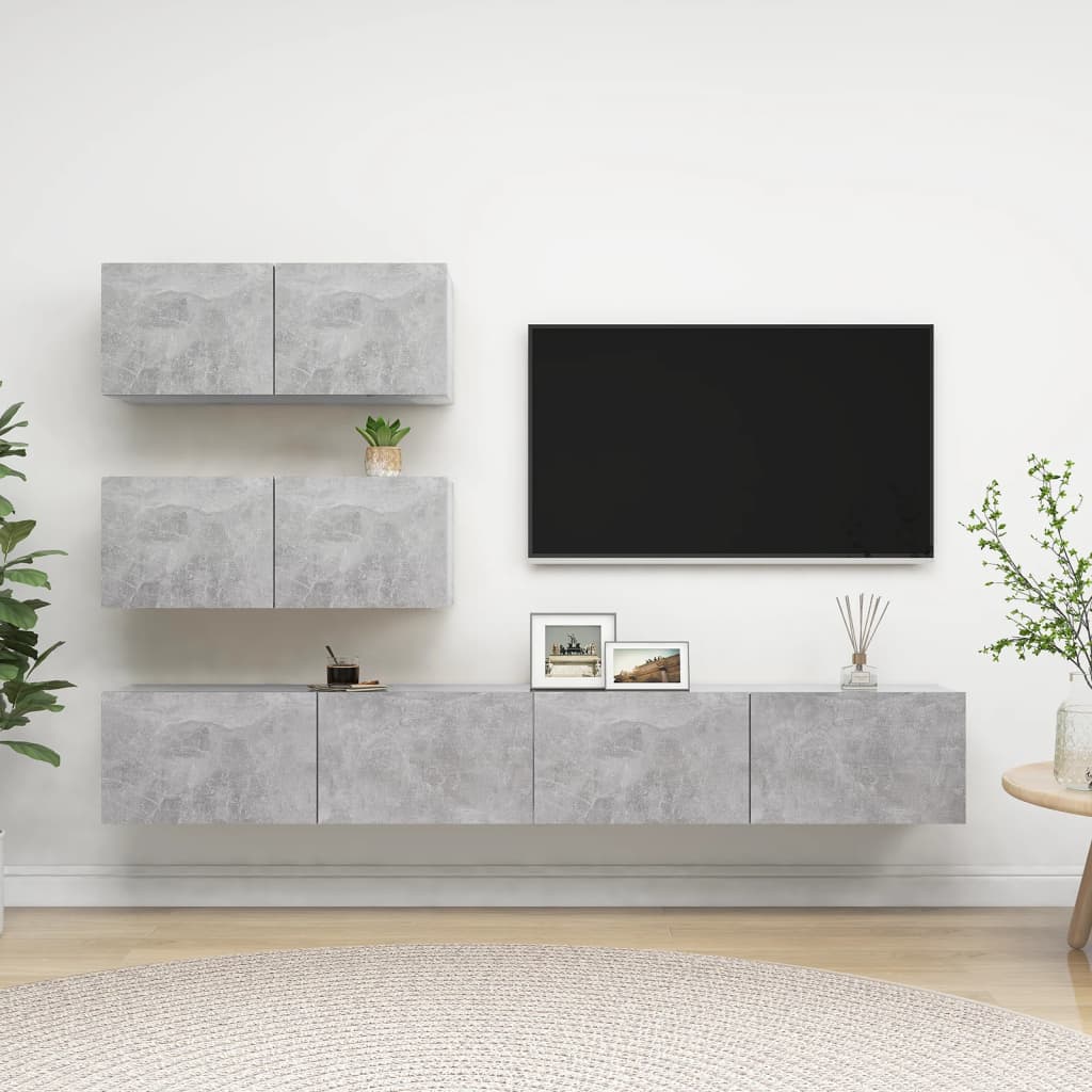 4-tlg. TV-Schrank-Set Weiß Holzwerkstoff