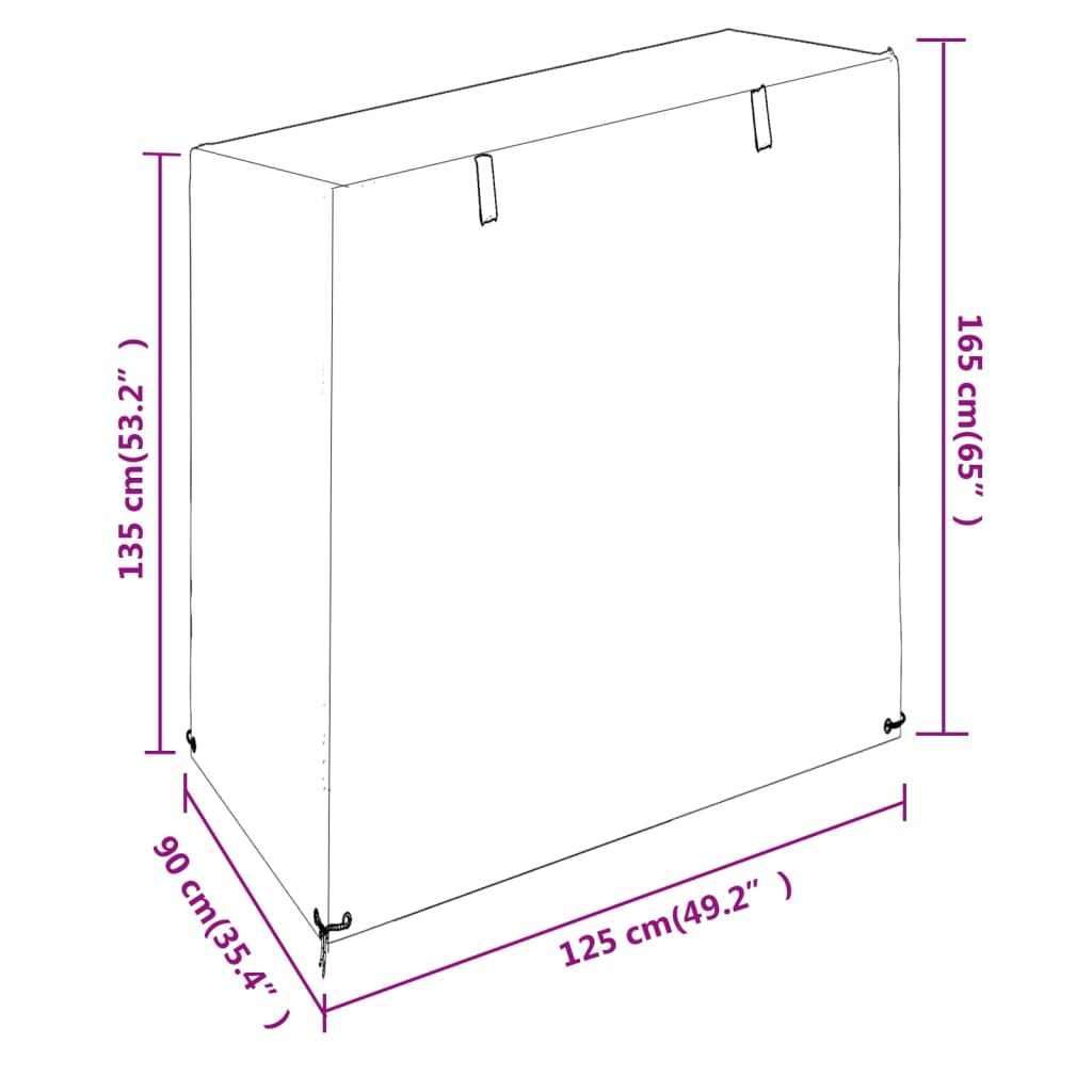 Hollywoodschaukel-Abdeckungen 2 Stk. 10 Ösen 255x145x170 cm