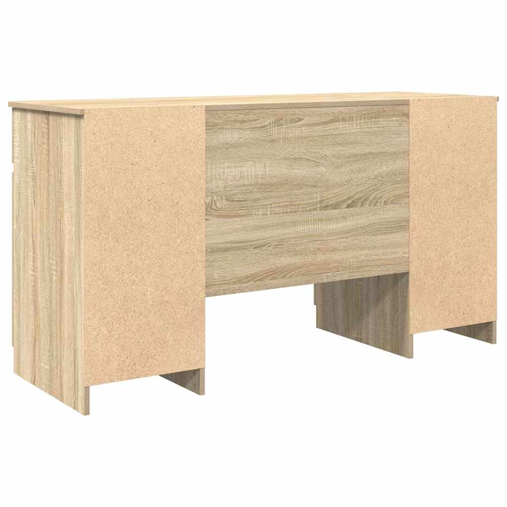 Schreibtisch mit Schubladen Weiß 140 x 49 x 76 cm Holzwerkstoff