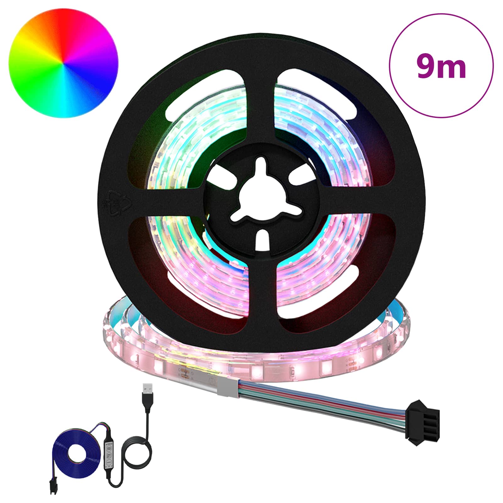 LED Streifen 2 pcs Schwarz und Transparent 3000 mm
