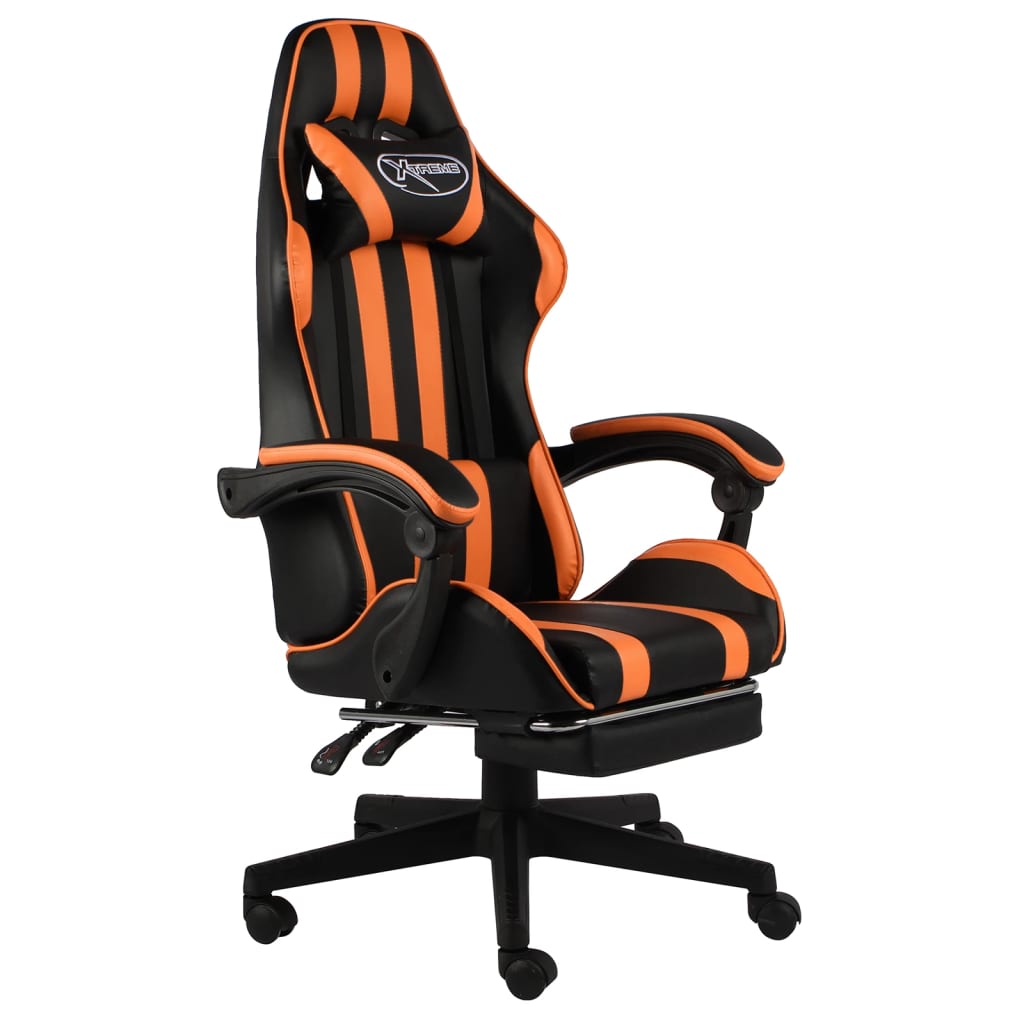 Gaming-Stuhl Schwarz und Blau Kunstleder