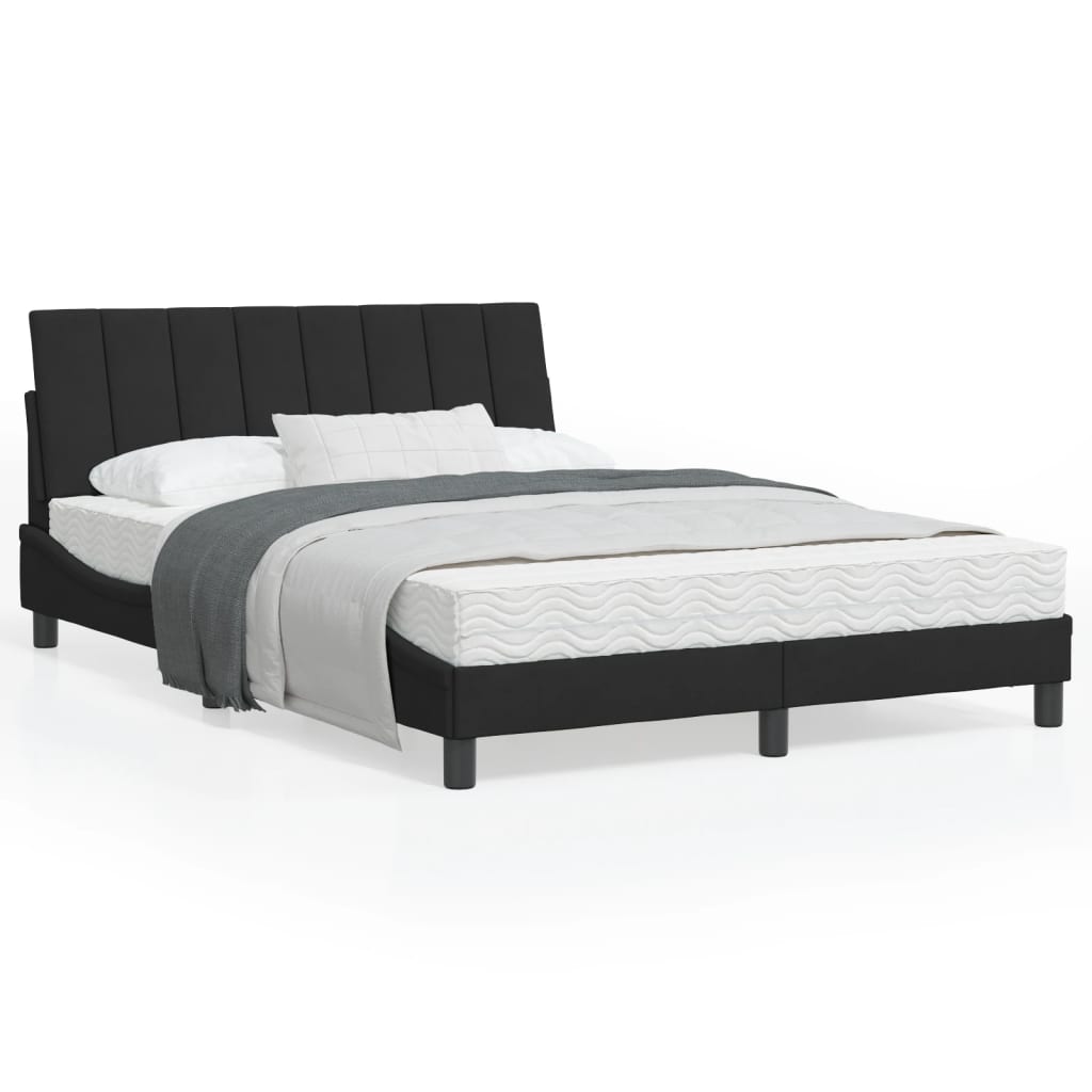 Bett mit Matratze "Hanko" Hellgrau 80x200 cm Samt