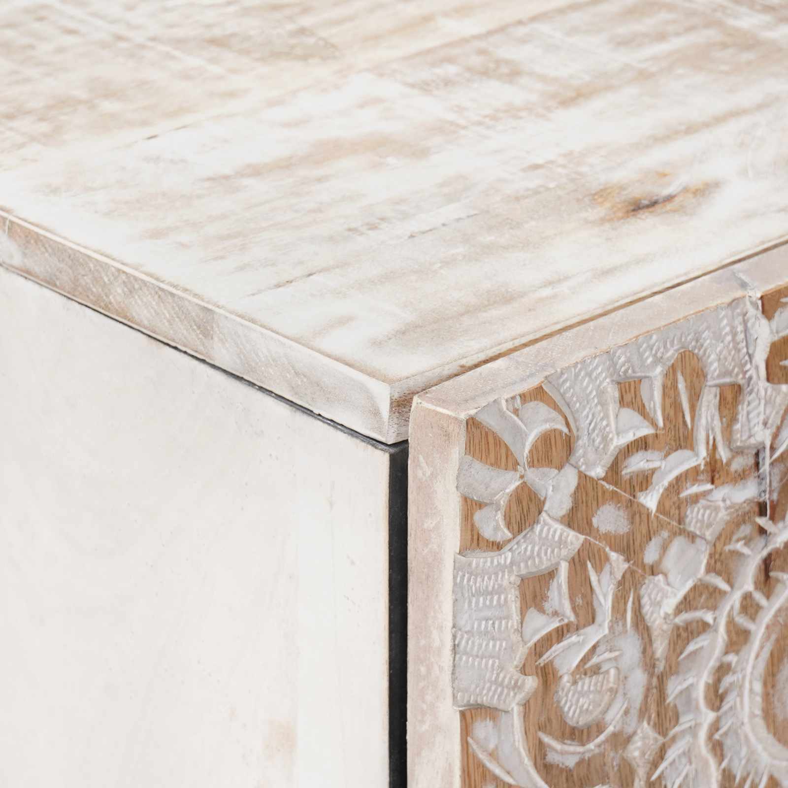 Hochschrank mit Regal Braun 60 x 33,5 x 100 cm Massivholz Mango