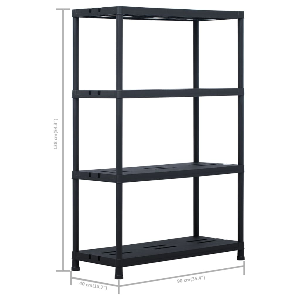 Lagerregale 2 Stk. Schwarz 60 x 30 x 138 cm Kunststoff