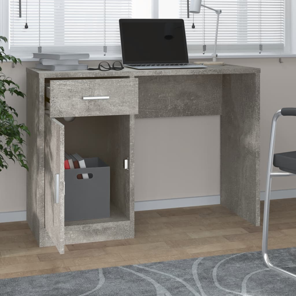 Schreibtisch mit Schublade und Schrank Eiche 100x40x73 cm