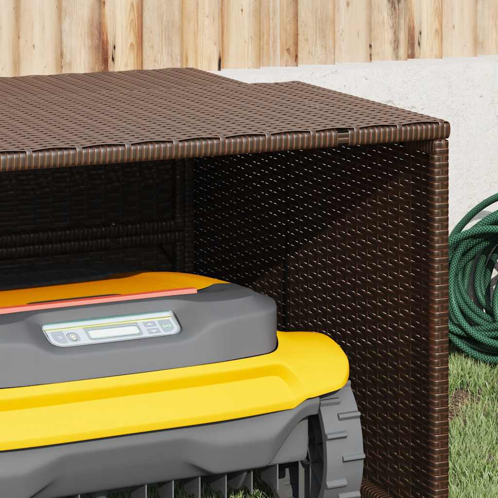 Mähroboter-Garage Schwarz 86x90x52/57 cm Poly Rattan
